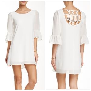 NWOT Want & Need Lattice Back Shift Dress in XS